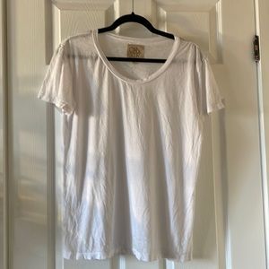 Chaser white burnout scoop neck tee shirt minimalist Size M NWT